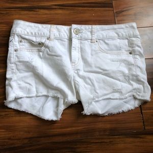 White jean shorts